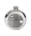 Art Deco Round Pewter Flask