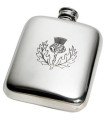 Thistle Stamp Pewter Pocket Flask