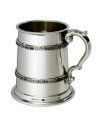 Half Pint Double Celtic Band Pewter Tankard