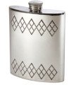 Argyle Pattern Pewter Kidney Hip Flask