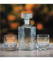 Prysm Decanter Set With 2 Bubble Whisky glasses