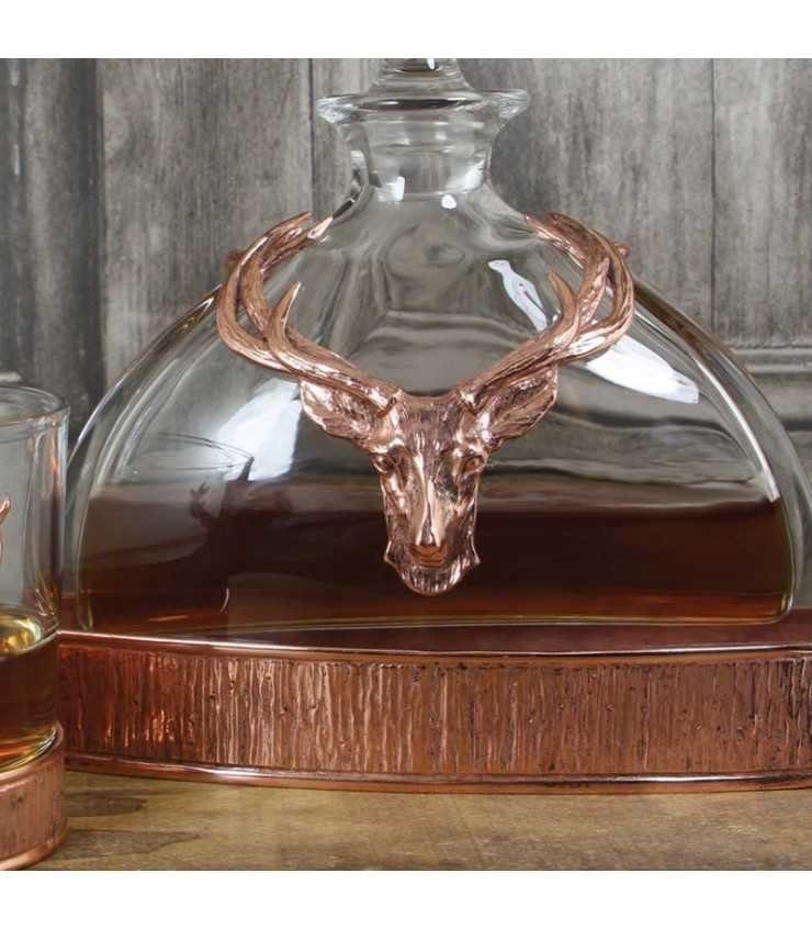 Majestic Copper Stag Decanter Set - Home Whisky Gift