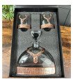 Majestic Copper Stag Crystal Decanter Gift Set with 2 Whisky Glasses