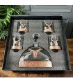 Majestic Copper Stag Crystal Decanter Gift Set with 4 Whisky Glasses
